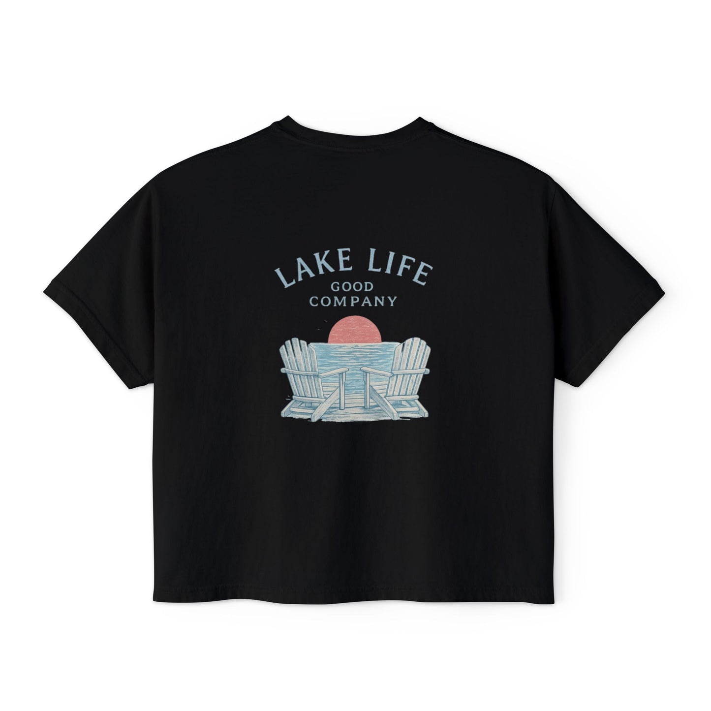 Lake Life Boxy Tee — "Lake Life, Good Company" Graphic