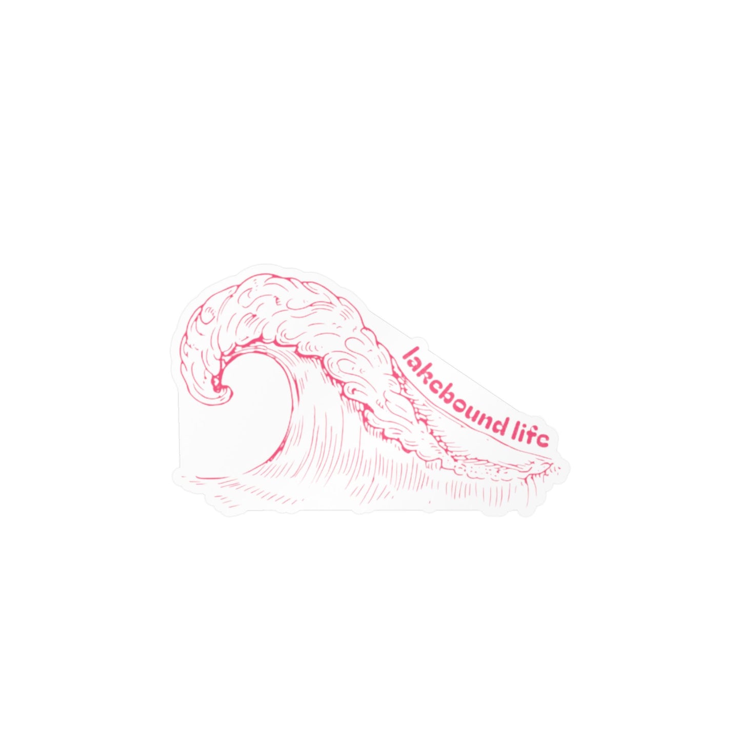 Kiss-Cut Vinyl Decal — Pink Wave "lakebound life" Sticker