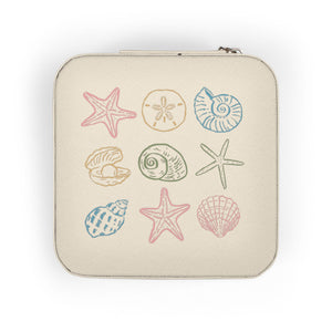 Sea Shell Jewelry Travel Case: Compact Pink Organizer
