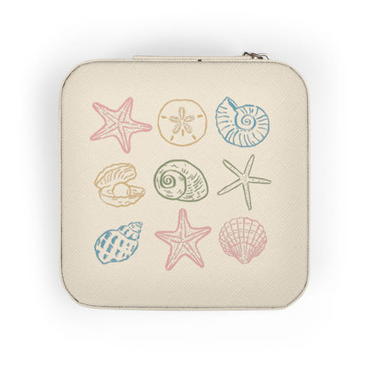 Sea Shell Jewelry Travel Case: Compact Pink Organizer