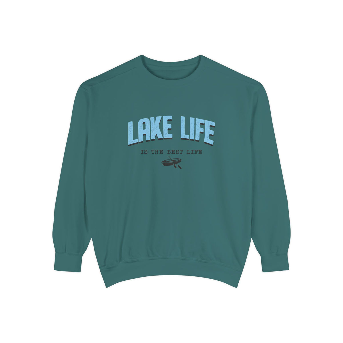 Lake Life Cozy Crewneck with Embroidered Canoe Detail