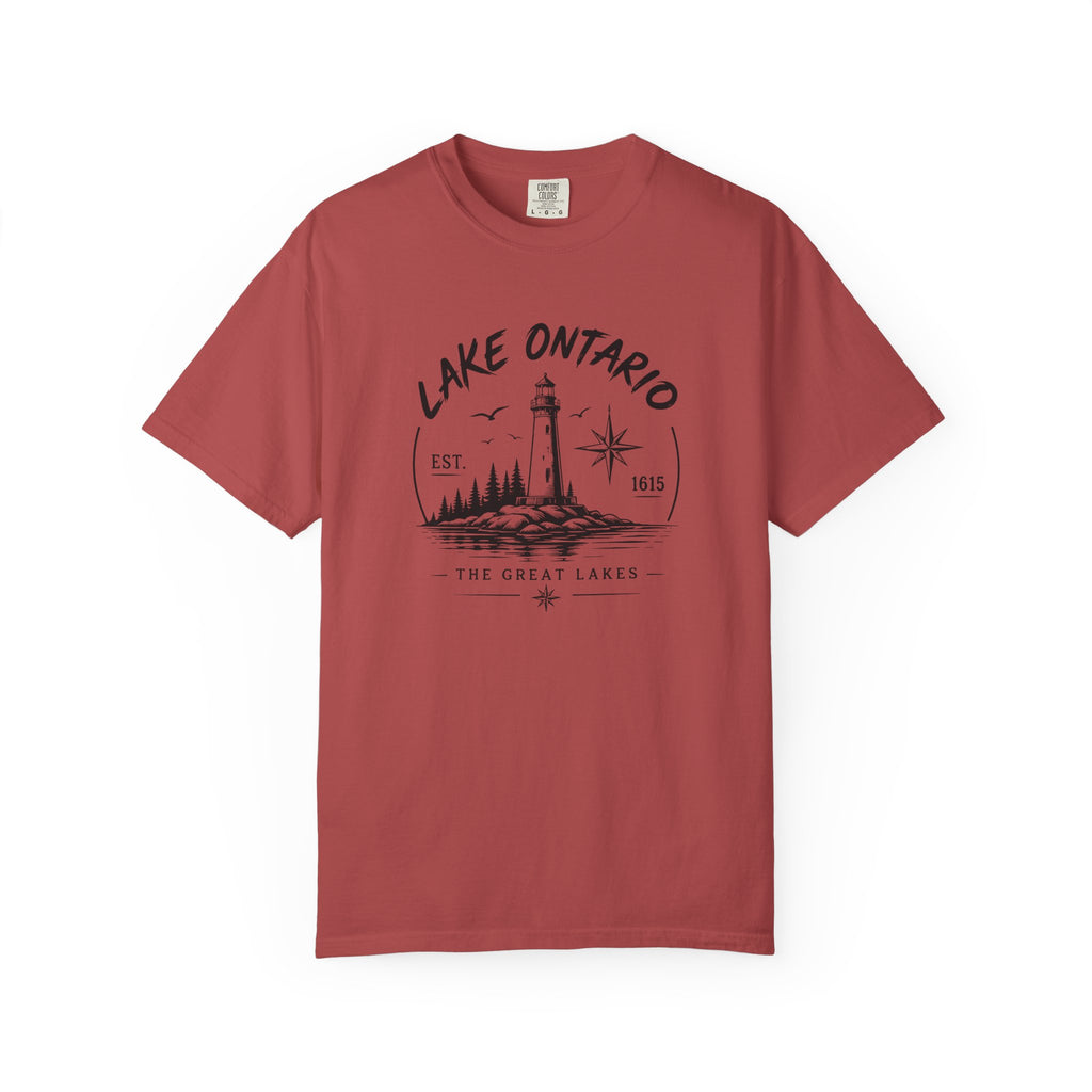 Lake Ontario Lighthouse Tee, Vintage Great Lakes Nautical Print