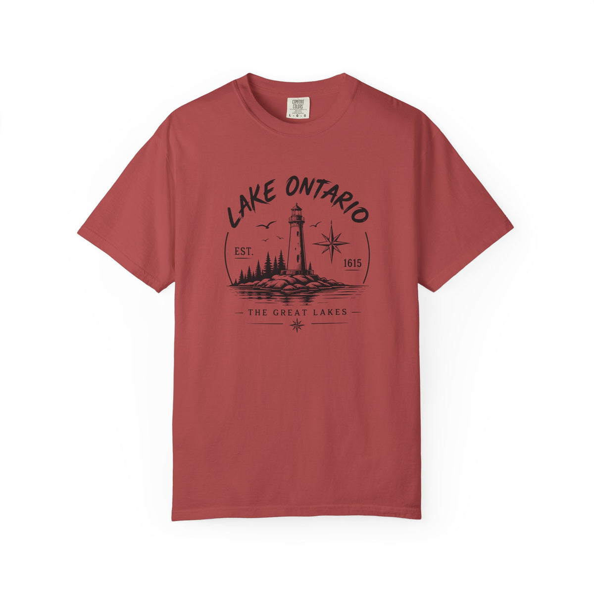 Lake Ontario Lighthouse Tee, Vintage Great Lakes Nautical Print