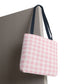 Pastel Pink Gingham Checkered Canvas Everyday Tote
