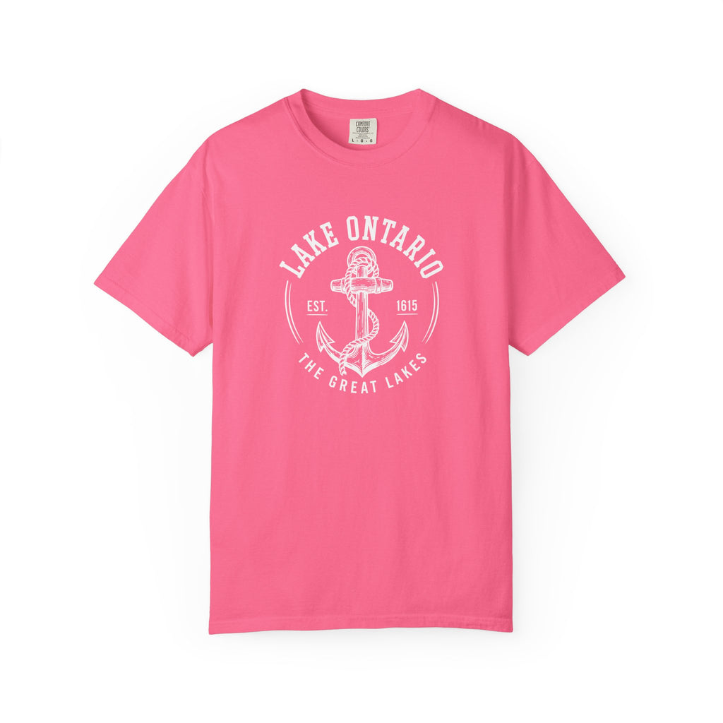 Lake Ontario Anchor Tee, Vintage Nautical Great Lakes Badge