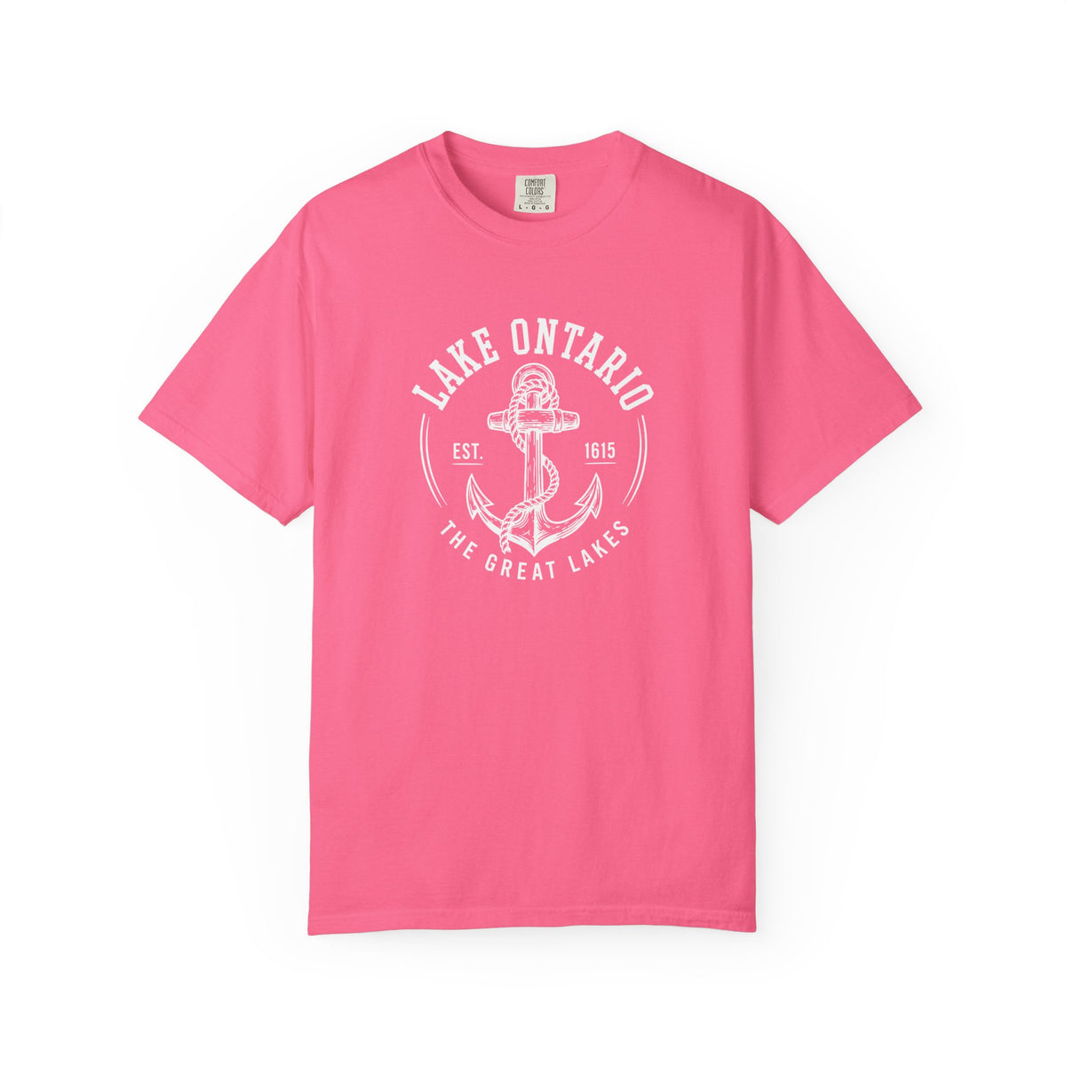 Lake Ontario Anchor Tee, Vintage Nautical Great Lakes Badge