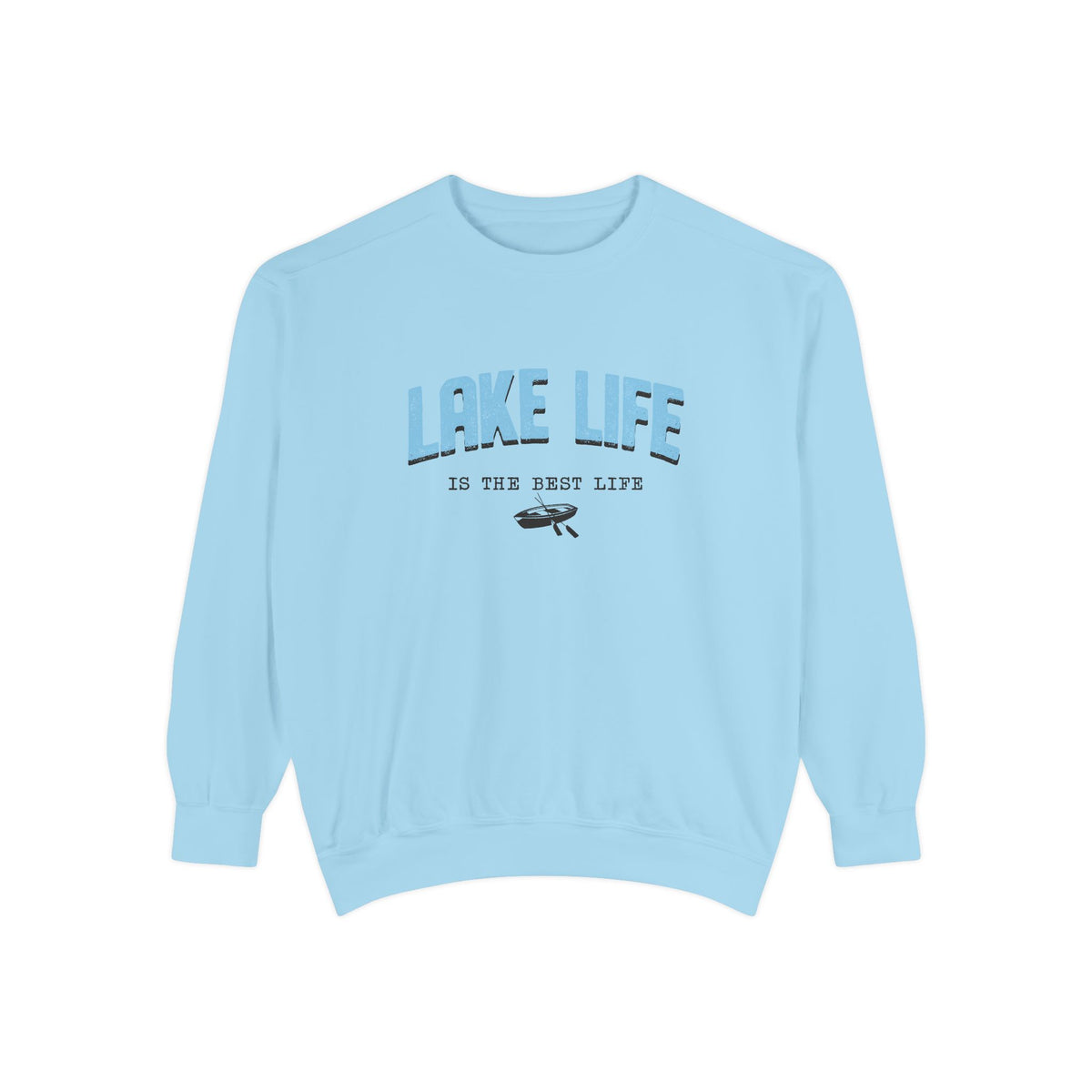 Lake Life Cozy Crewneck with Embroidered Canoe Detail