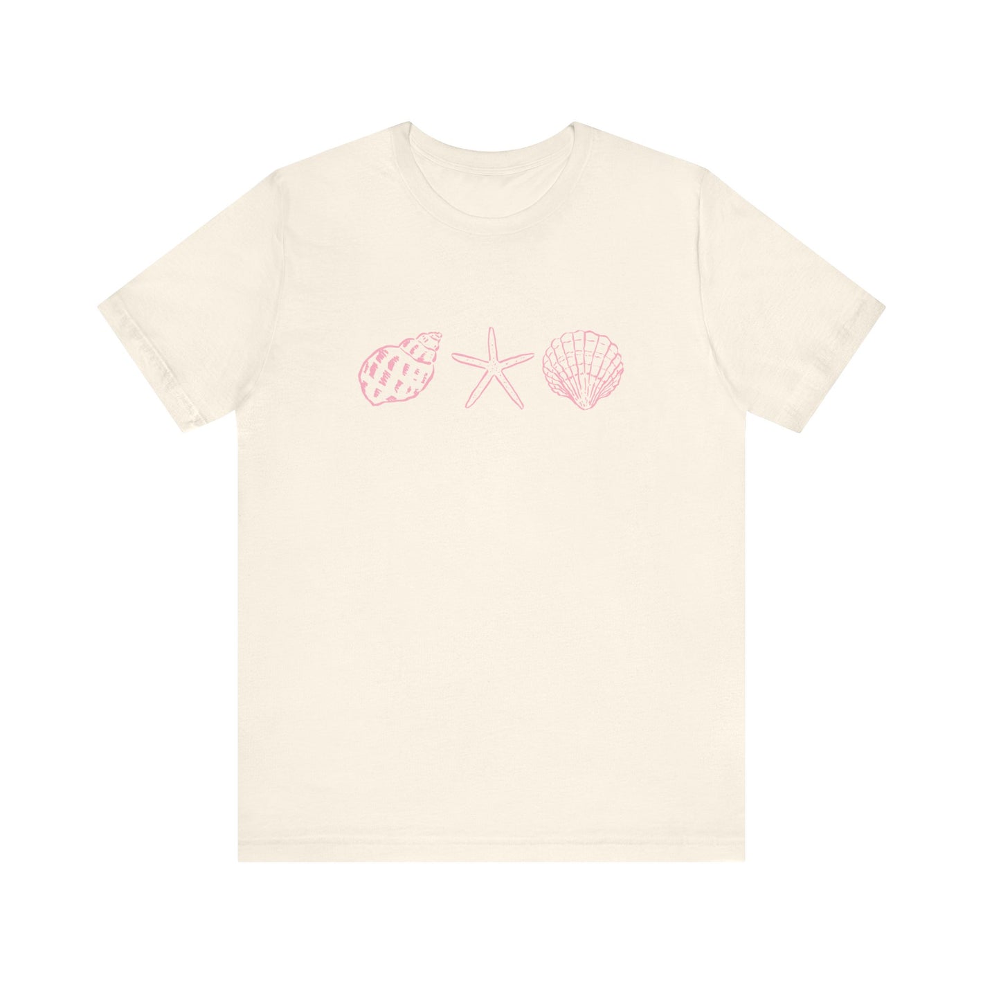 Beach Shell Tee — Pink Seashell Trio Graphic T-Shirt