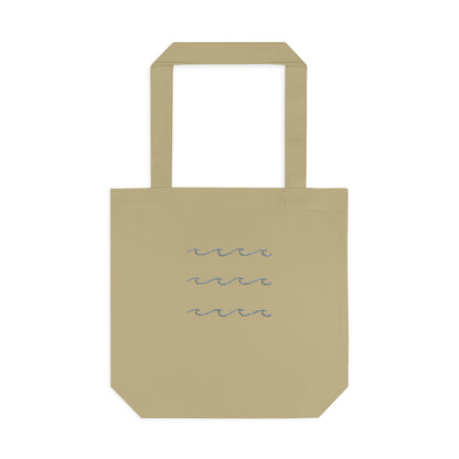 Wave Pattern Tote Bag: Minimalist Beach Cotton Tote