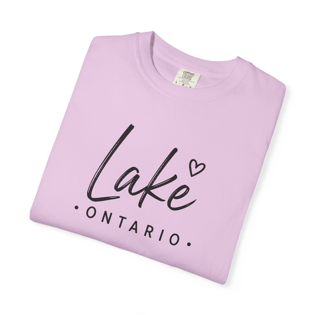 Lake Ontario Script Tee with Handwritten Heart Accent