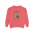 Fall Camper Crewneck with Autumn Cabin Illustration