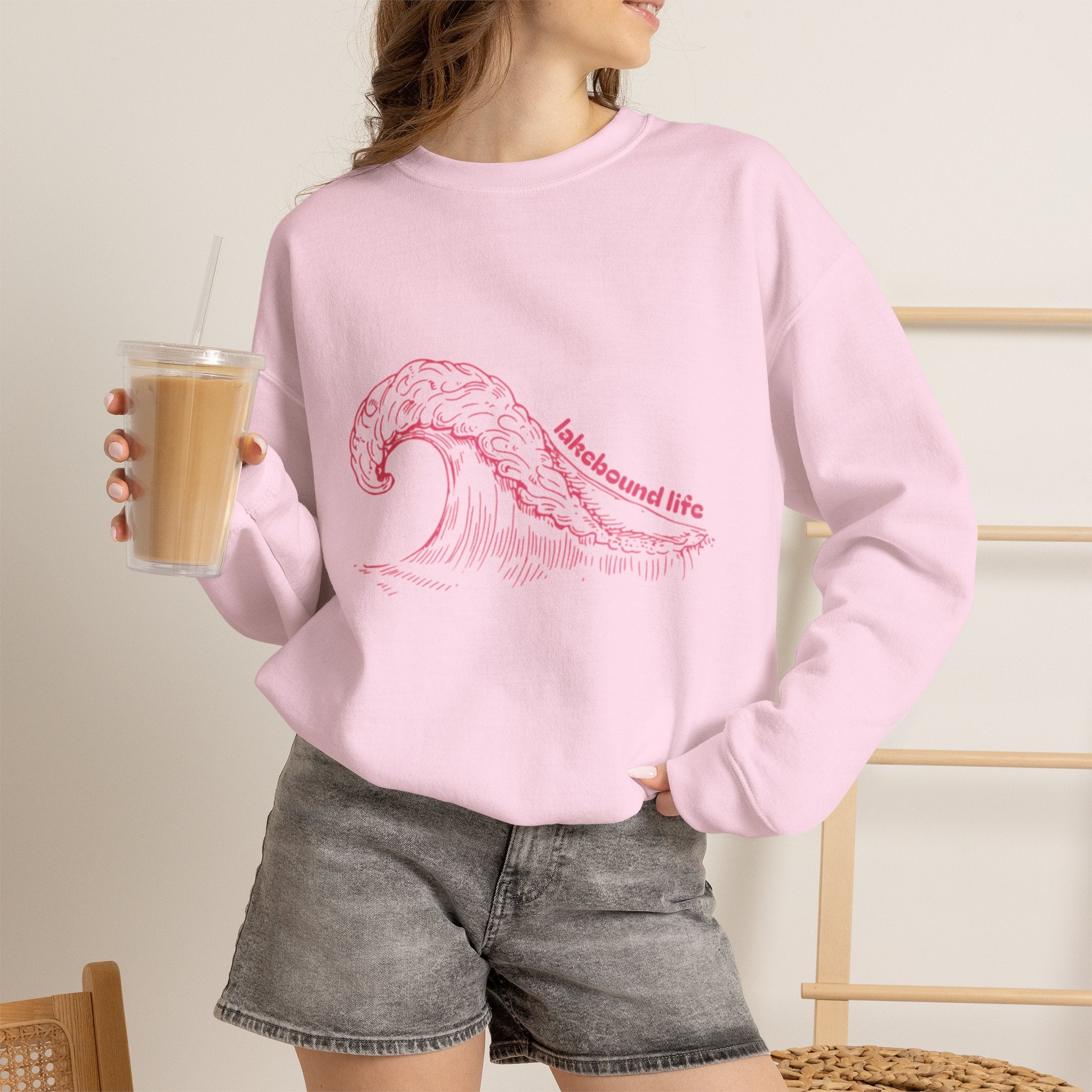 Lakebound Life Wave Crewneck