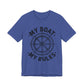 Nautical "My Boat My Rules" Graphic Tee — Captain Wheel Shirt for Boaters