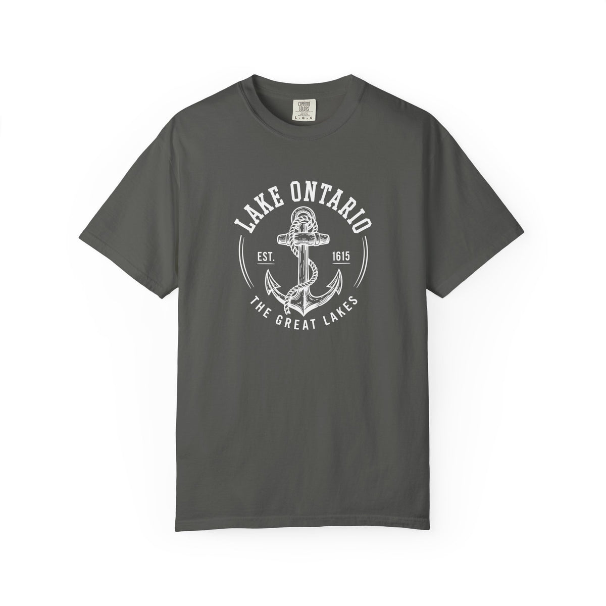 Lake Ontario Anchor Tee, Vintage Nautical Great Lakes Badge