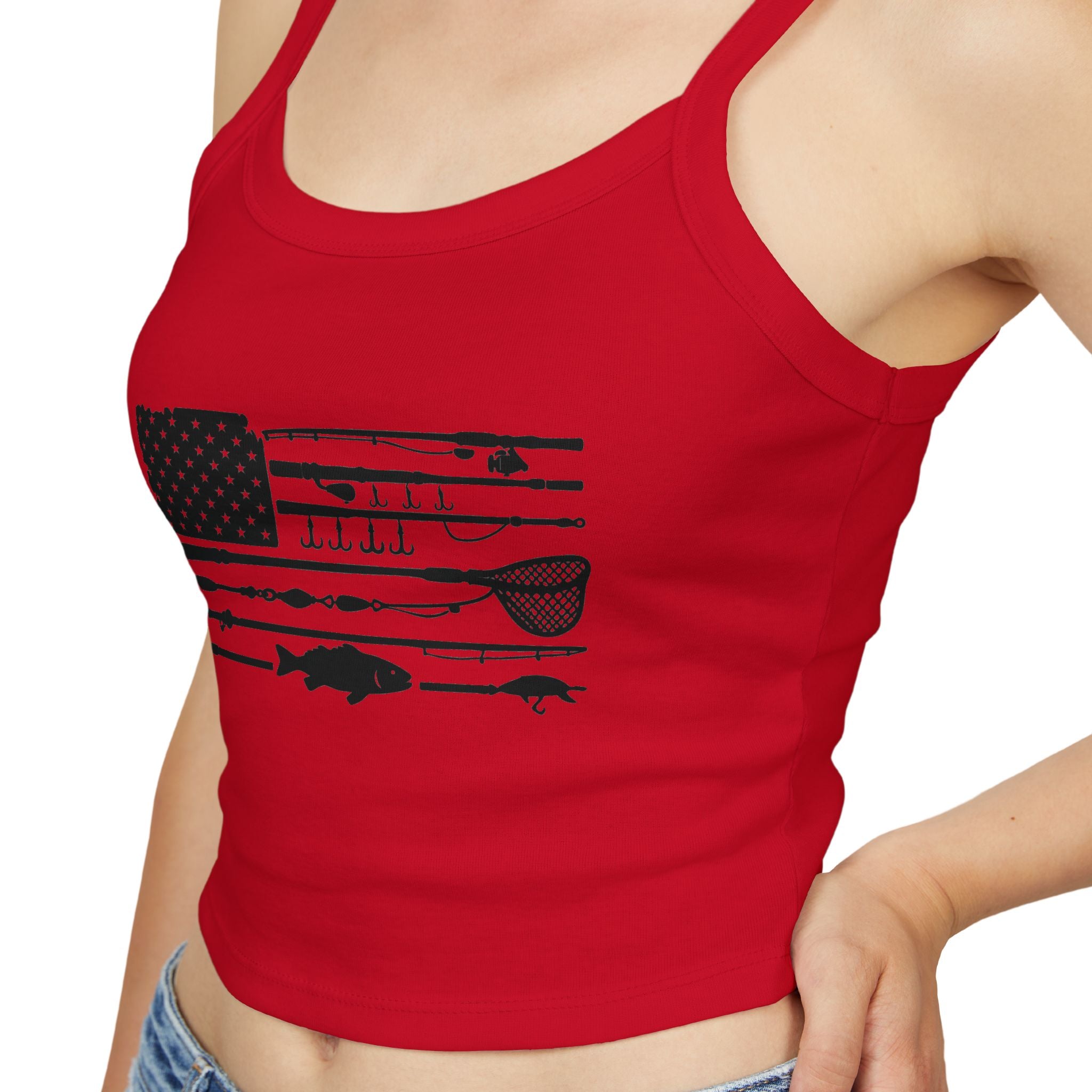 Fishing Flag Spaghetti Strap Tank