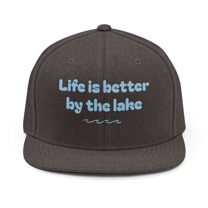 Snapback Hat — "Life Is Better By The Lake" Embroidered Summer Cap