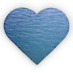 Heart Pillow, Ocean Wave Blue Custom Shaped Decorative Pillow