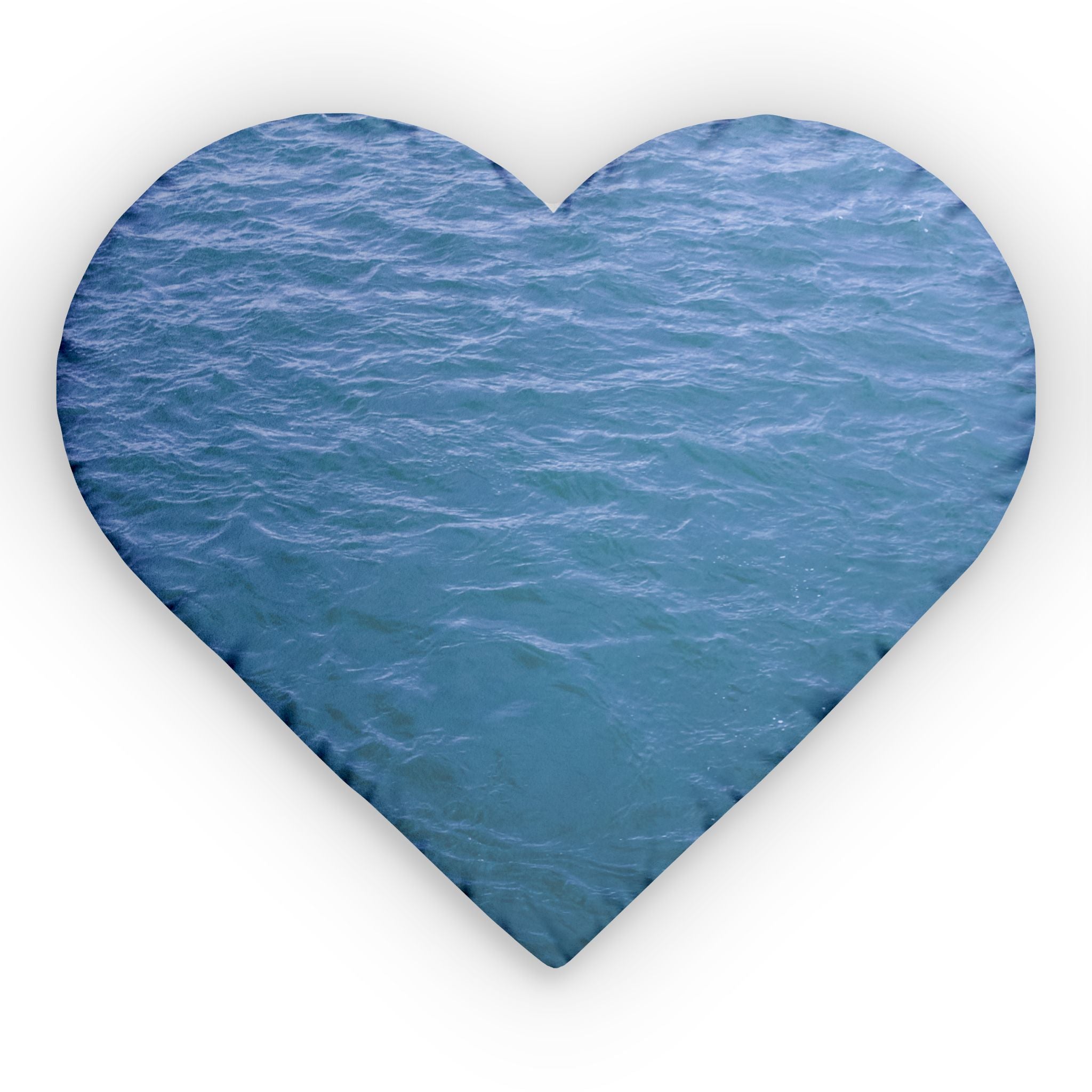 Heart Pillow, Ocean Wave Blue Custom Shaped Decorative Pillow