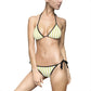 Striped Lemon Yellow Triangle Bikini — Women's Tie-Side Swimwear