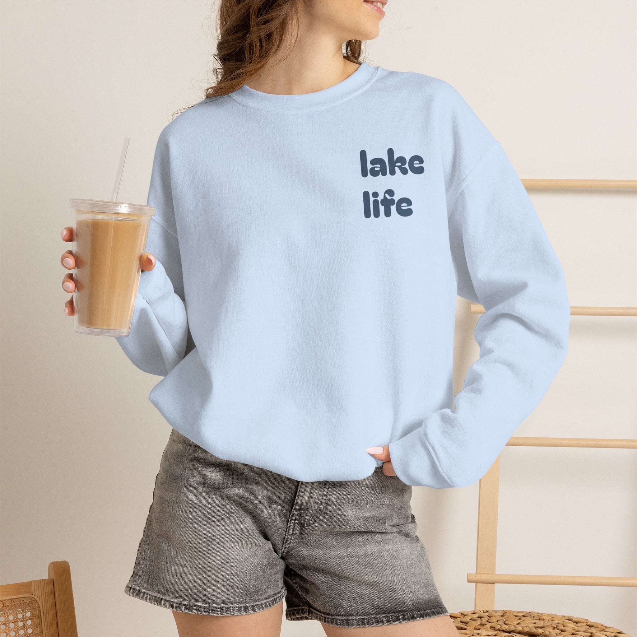 Lakebound Life Wave Front & Back Crewneck