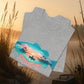 Sunset Fishing Tee — Dripping Fish Sunset Graphic T-Shirt