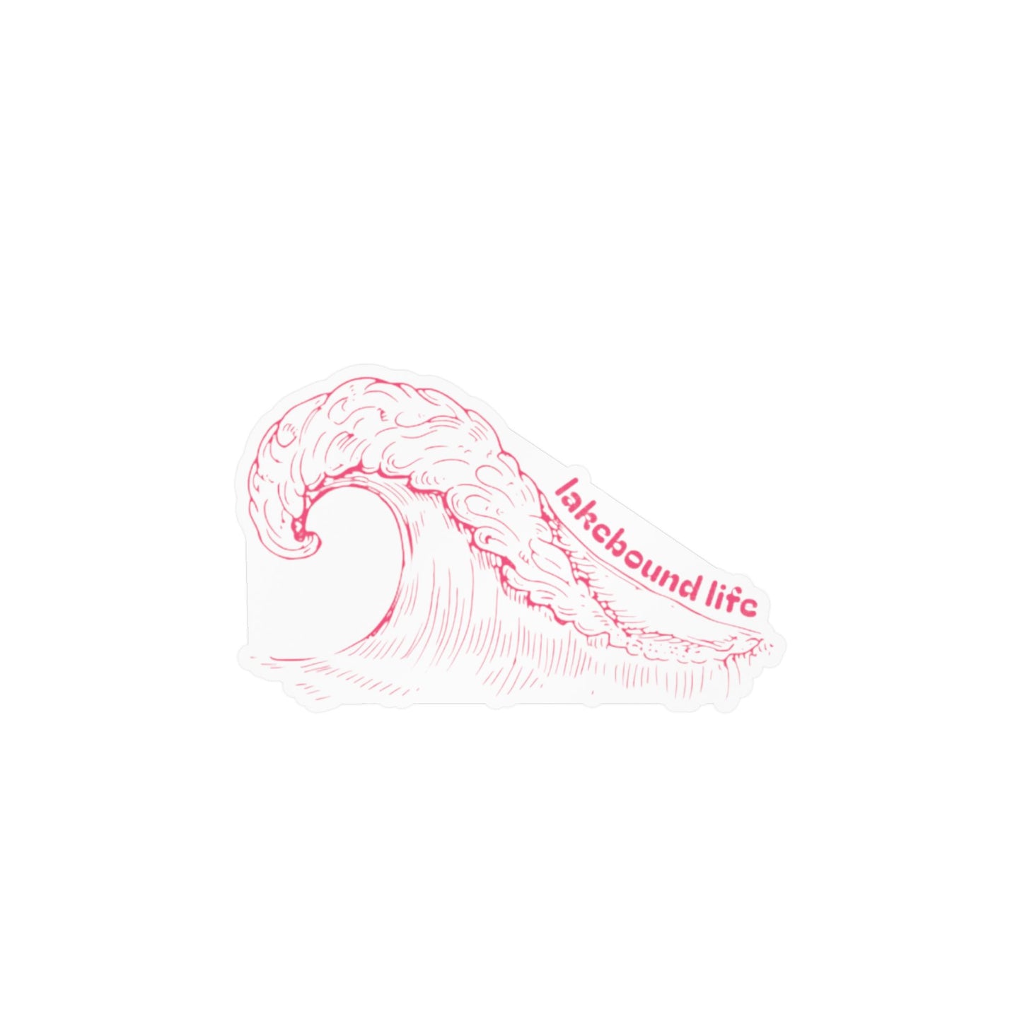 Kiss-Cut Vinyl Decal — Pink Wave "lakebound life" Sticker