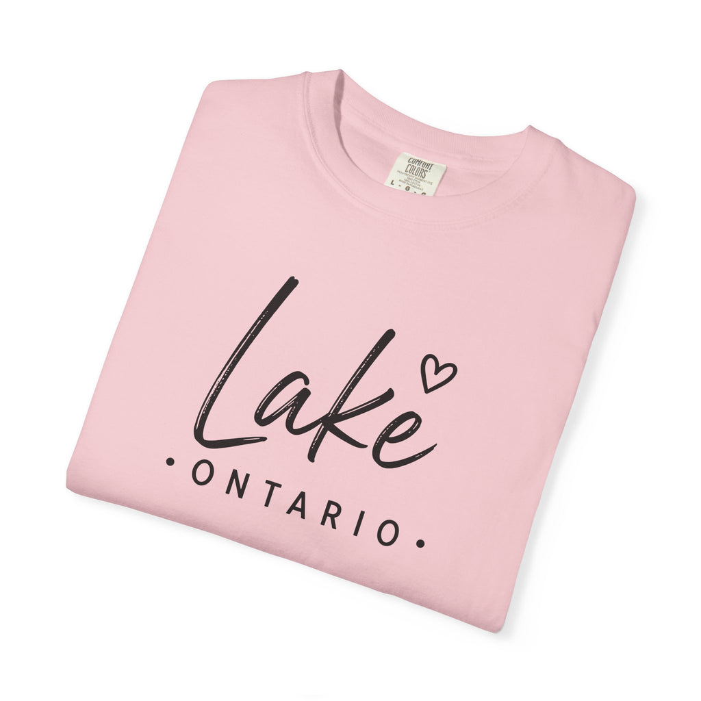 Lake Ontario Script Tee with Handwritten Heart Accent