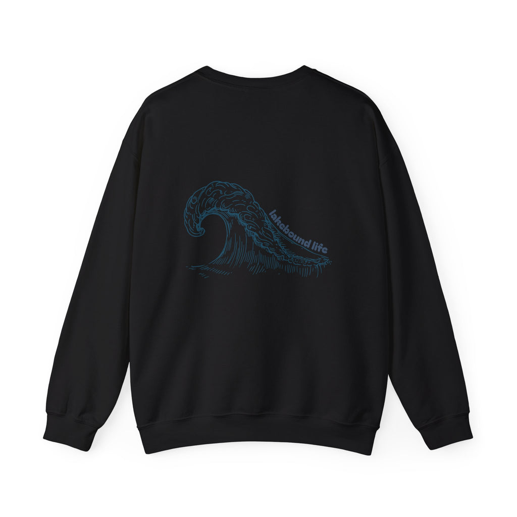 Lakebound Life Wave Front & Back Crewneck