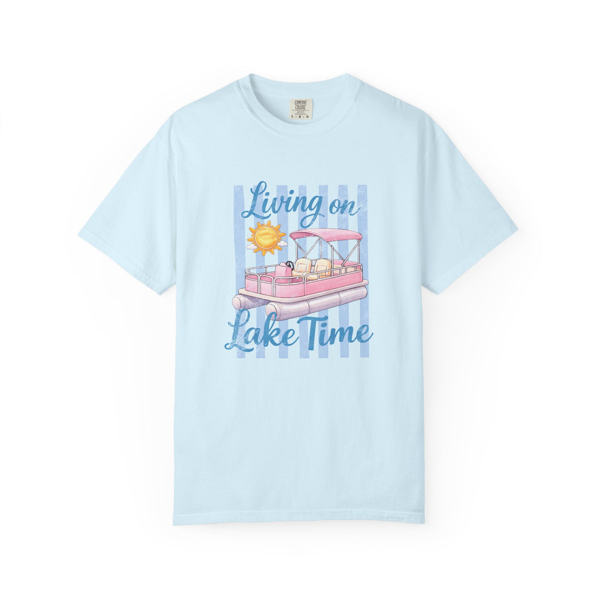 Living on Lake Time" Pontoon T-Shirt