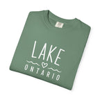 Lake Ontario Tee with Hand-Drawn Heart & Wave Graphic