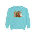 Fall Leopard Plaid Sweatshirt with Autumn Leaves Graphic