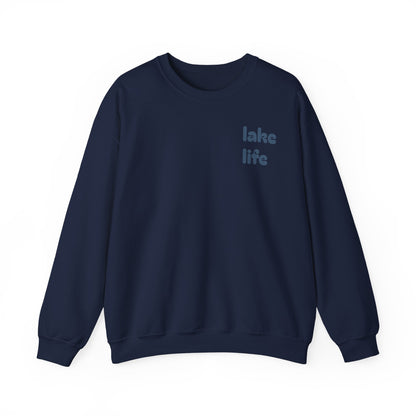 Lake Life Sweatshirt — Crewneck "lake life" Wave Design
