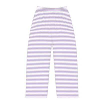 Striped Lavender Women's Pajama Pants — Lightweight Lounge Sleepwear