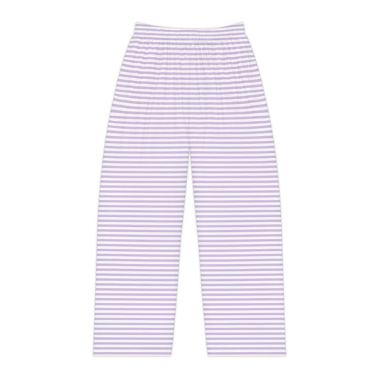 Striped Lavender Women's Pajama Pants — Lightweight Lounge Sleepwear