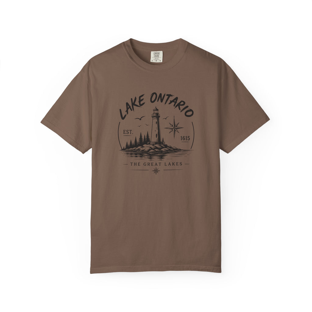 Lake Ontario Lighthouse Tee, Vintage Great Lakes Nautical Print