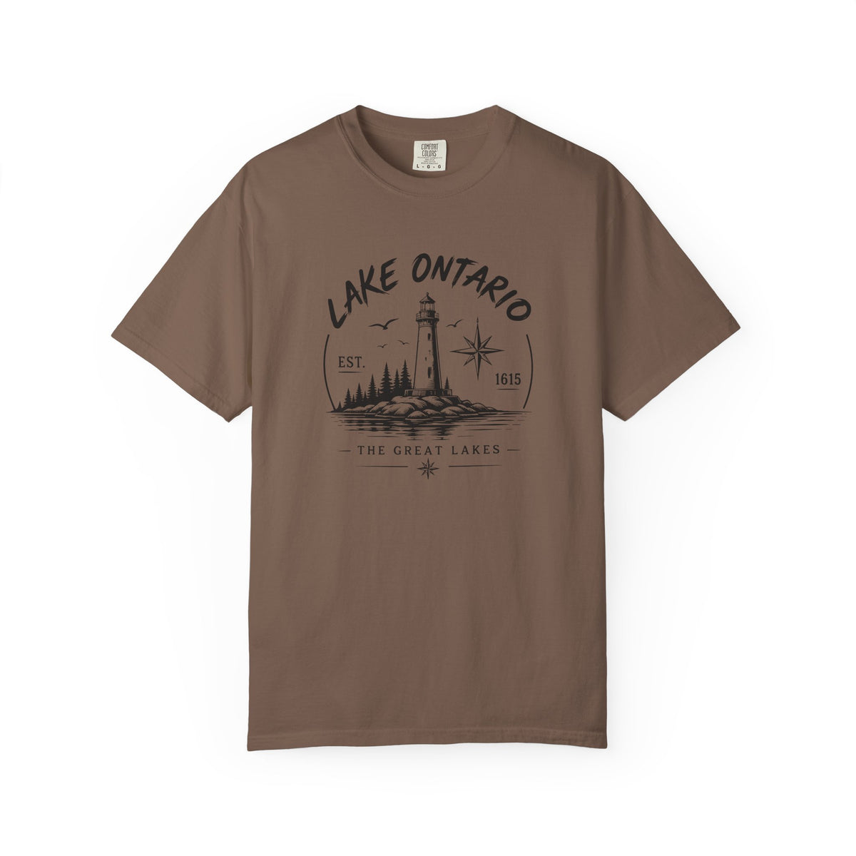Lake Ontario Lighthouse Tee, Vintage Great Lakes Nautical Print
