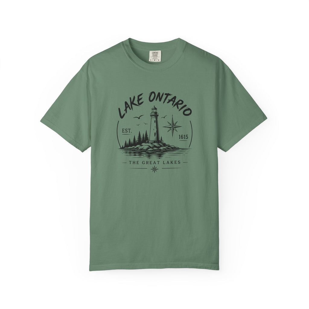 Lake Ontario Lighthouse Tee, Vintage Great Lakes Nautical Print