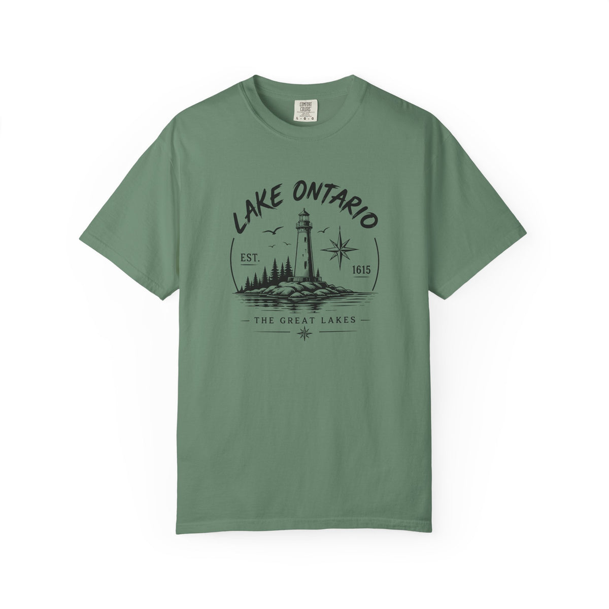 Lake Ontario Lighthouse Tee, Vintage Great Lakes Nautical Print
