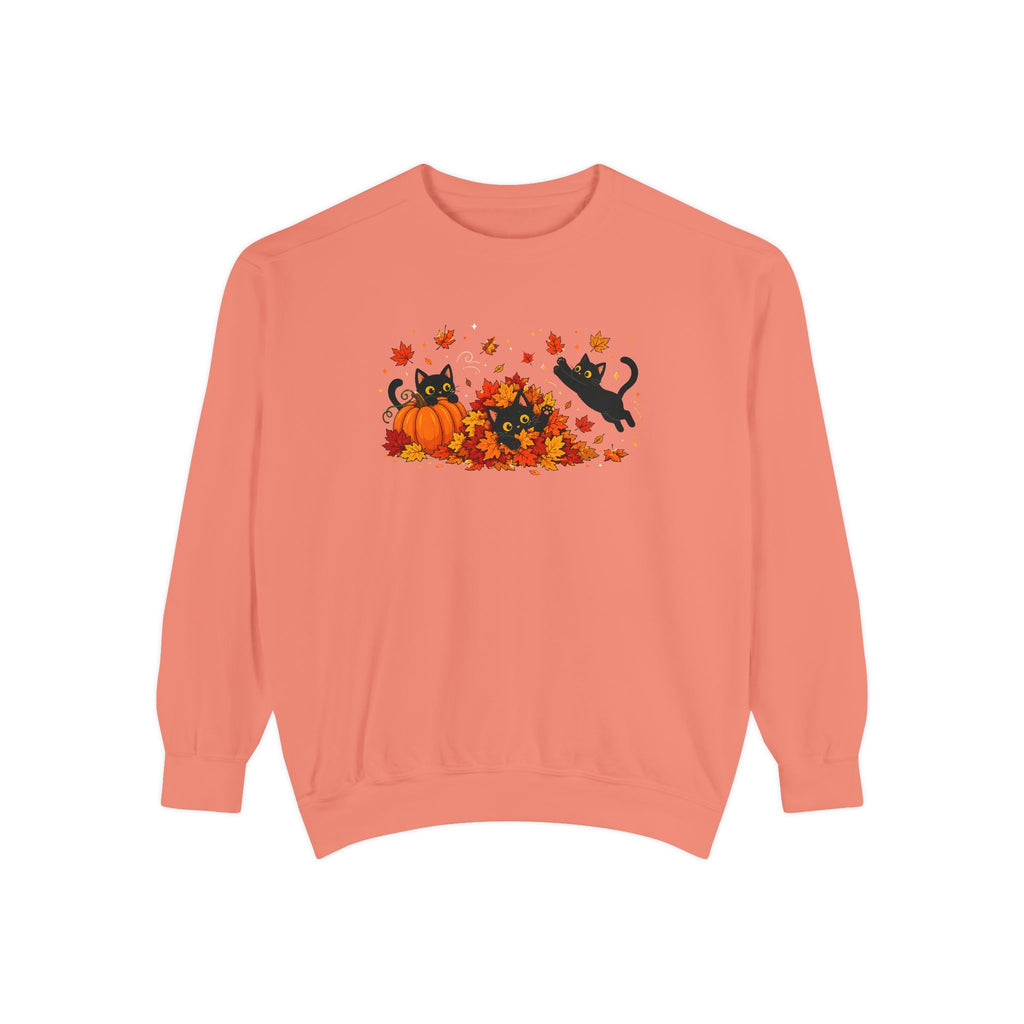 Black Cat & Pumpkin Patch Crewneck for Autumn Porch Nights
