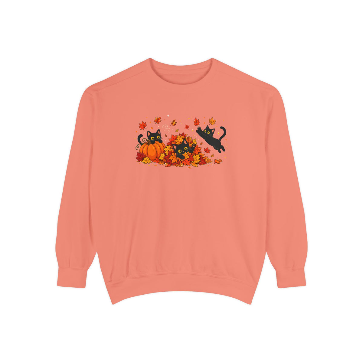 Black Cat & Pumpkin Patch Crewneck for Autumn Porch Nights