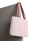 Pastel Pink Gingham Checkered Canvas Everyday Tote