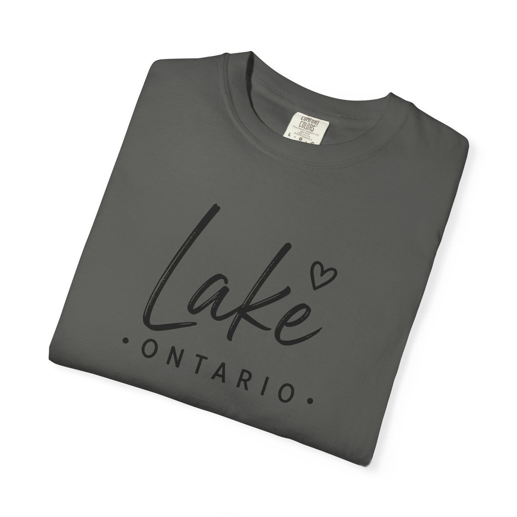 Lake Ontario Script Tee with Handwritten Heart Accent
