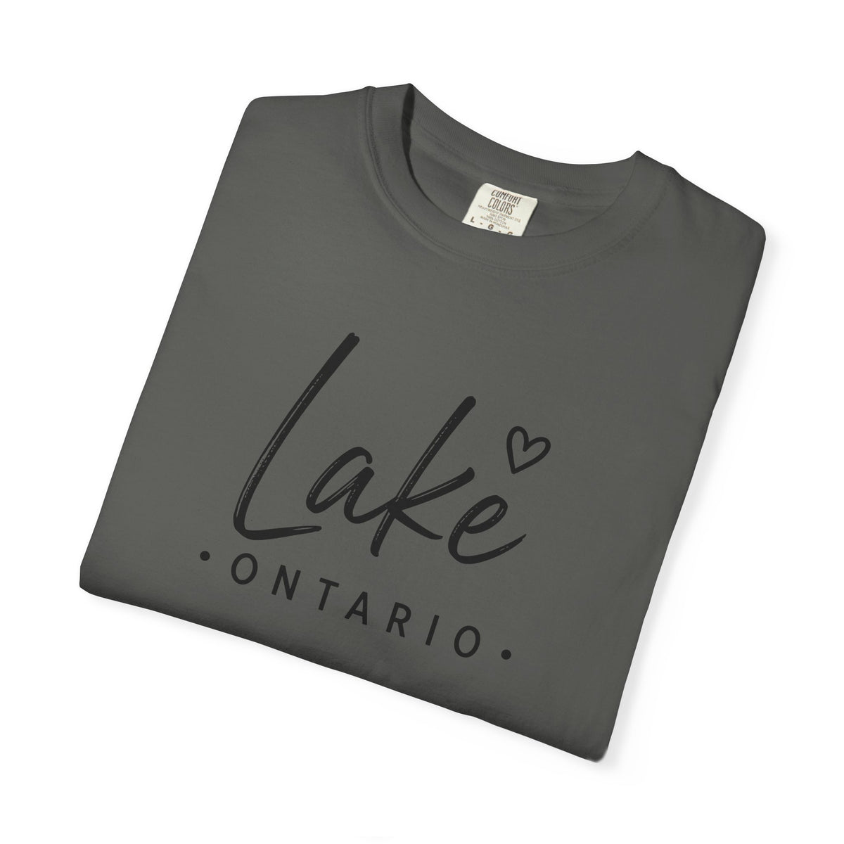 Lake Ontario Script Tee with Handwritten Heart Accent