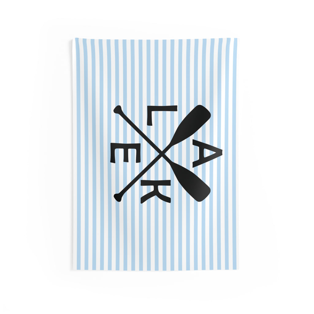 Rowing Oars & Blue Stripes Tapestry