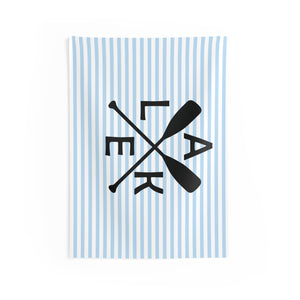 Rowing Oars & Blue Stripes Tapestry