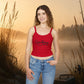 Gone Fishing Tank Top — Women's Spaghetti Strap Crop Tank