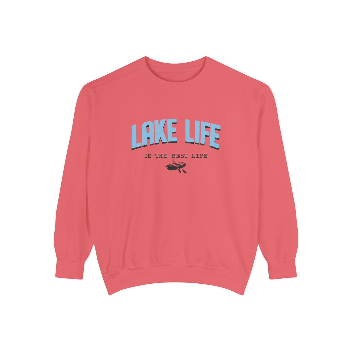 Lake Life Cozy Crewneck with Embroidered Canoe Detail