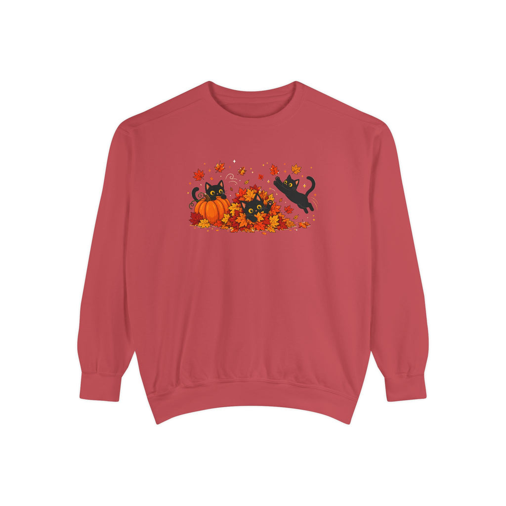 Black Cat & Pumpkin Patch Crewneck for Autumn Porch Nights