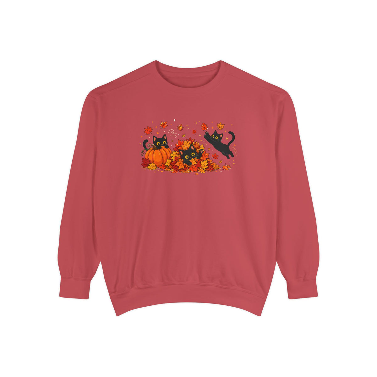 Black Cat & Pumpkin Patch Crewneck for Autumn Porch Nights