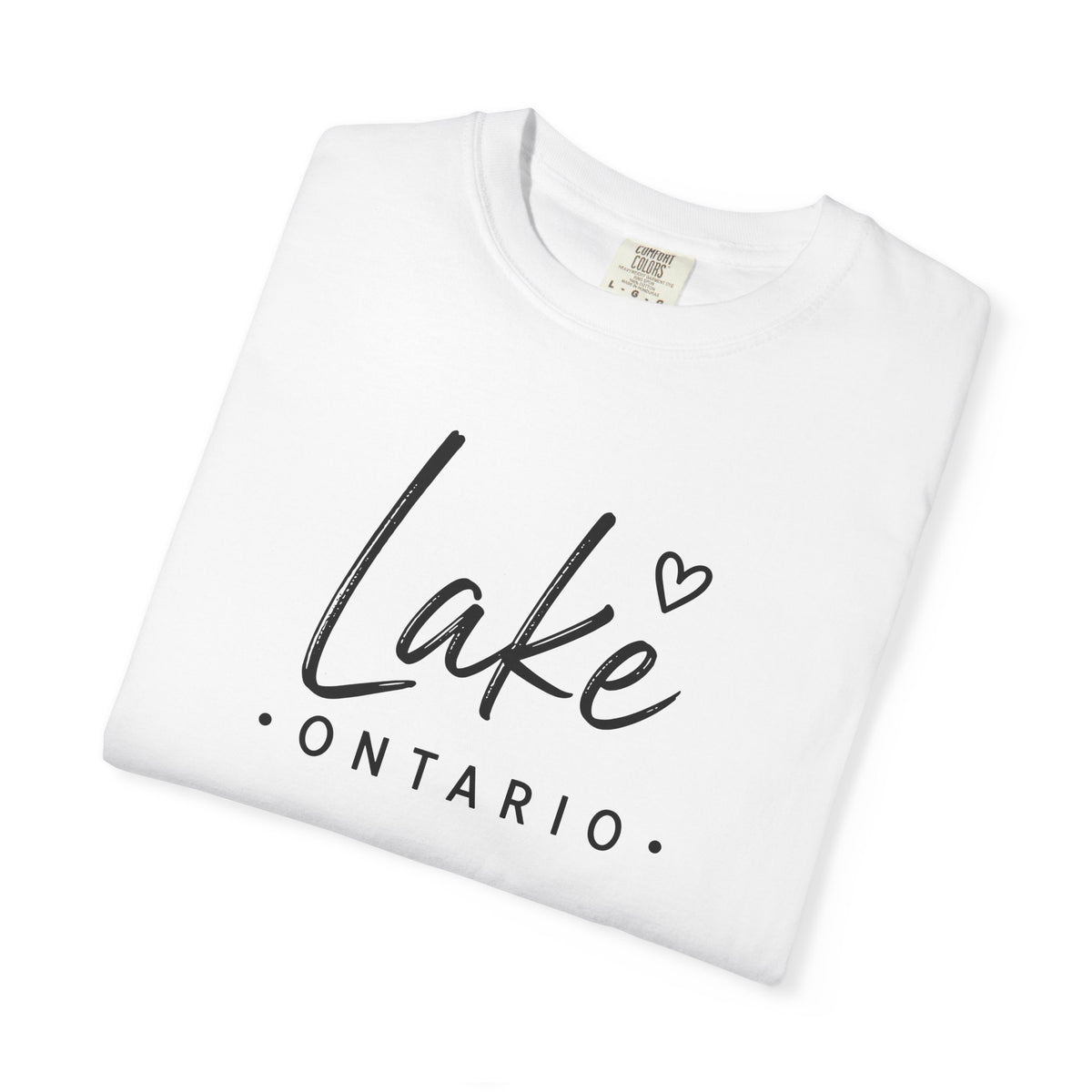 Lake Ontario Script Tee with Handwritten Heart Accent
